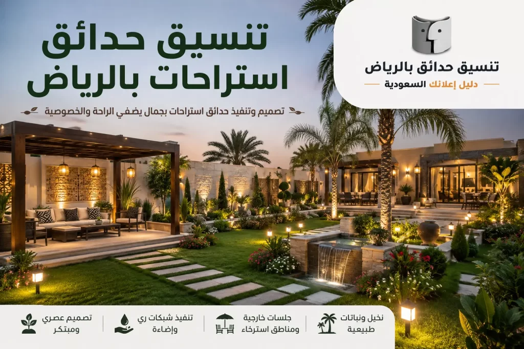تنسيق حدائق استراحات بالرياض: أفكار عملية لتحويل الاستراحة إلى مساحة مريحة